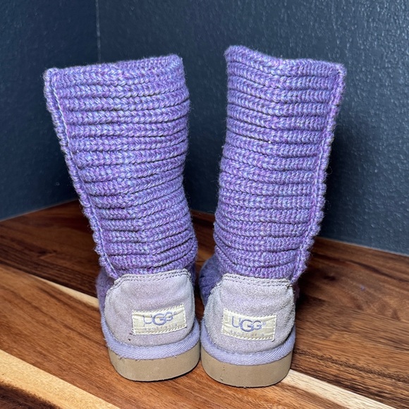 Ugg Cozy Purple Knit Kids Boots 11 - Picture 2 of 9